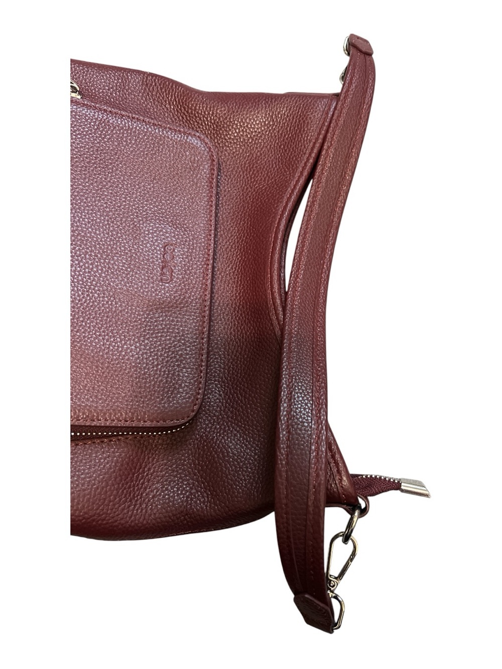 Befen Pebbled Leather Shoulder Bag in Burgundy Red - Picture 13 of 16